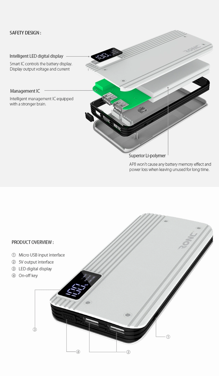 Qi Wireless Charger 5000mAh with No USB Cable True Wireless Charging