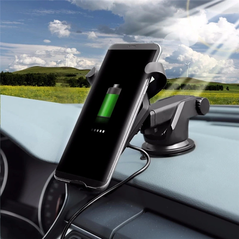 Infrared Automatic Sensor Cell Phone Fast Wireless Car Charger with Holder