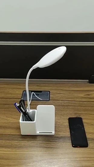 携帯電話ワイヤレス充電器 ペンホルダー付き LEDランプ